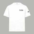 Moncler white short-sleeve T-shirt with small chest logo