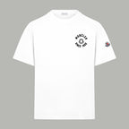 Moncler short-sleeve T-shirt, white, chest logo and sleeve patch