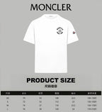Moncler short-sleeve T-shirt, white, chest crest logo and sleeve badge