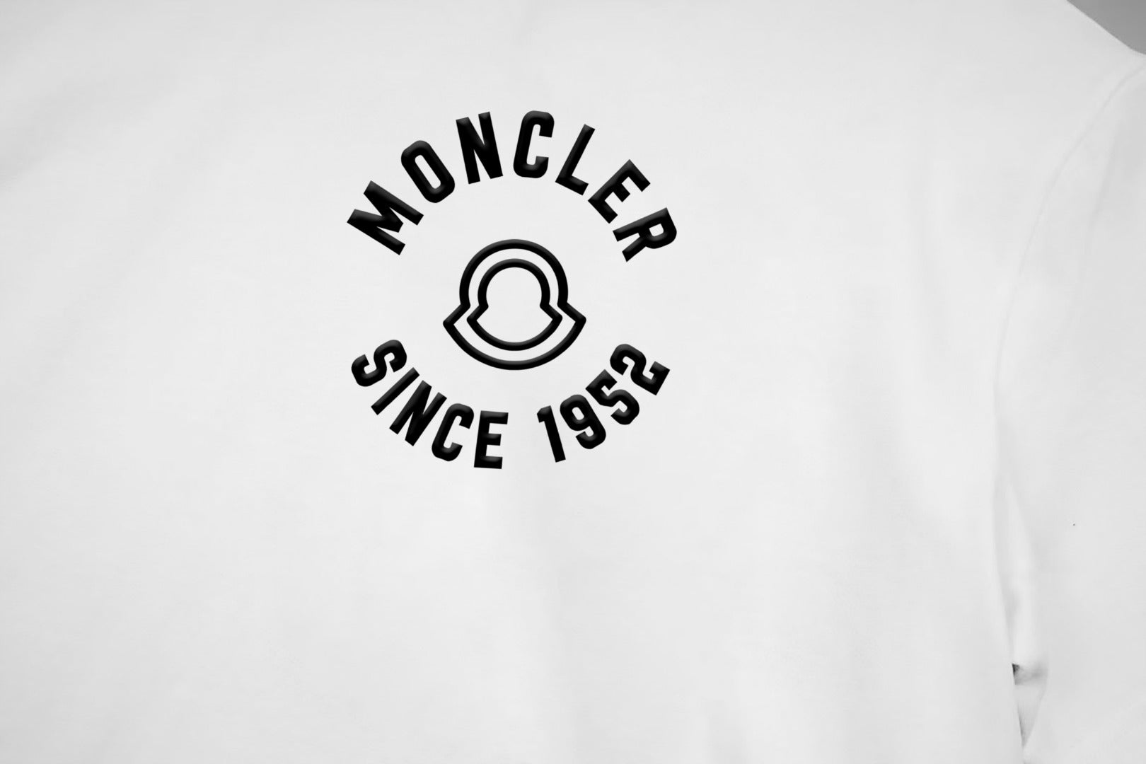 Moncler white T-shirt with large black chest graphic logo