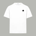 Moncler short-sleeve T-shirt in white with small black chest logo