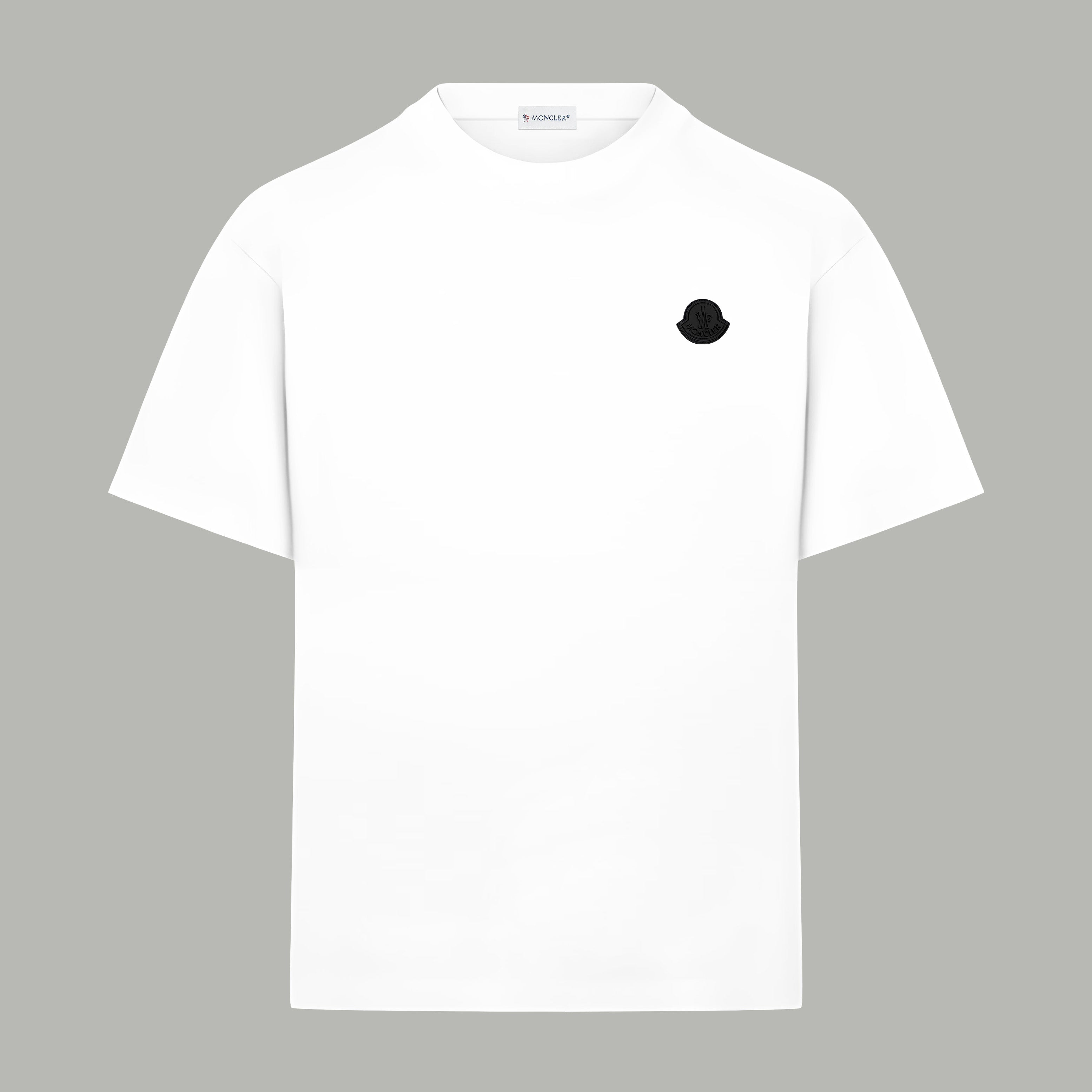 Moncler short-sleeve T-shirt in white with small black chest logo