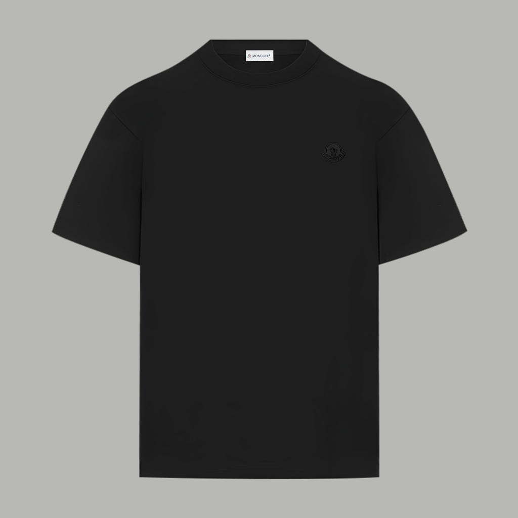 Moncler black short-sleeve T-shirt with small chest logo