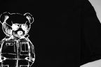 Black T-shirt with large panda astronaut front graphic