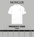 White Moncler short-sleeve T-shirt with chest logo and right sleeve patch