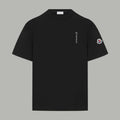 Black Moncler crew-neck T-shirt with chest logo and sleeve patch