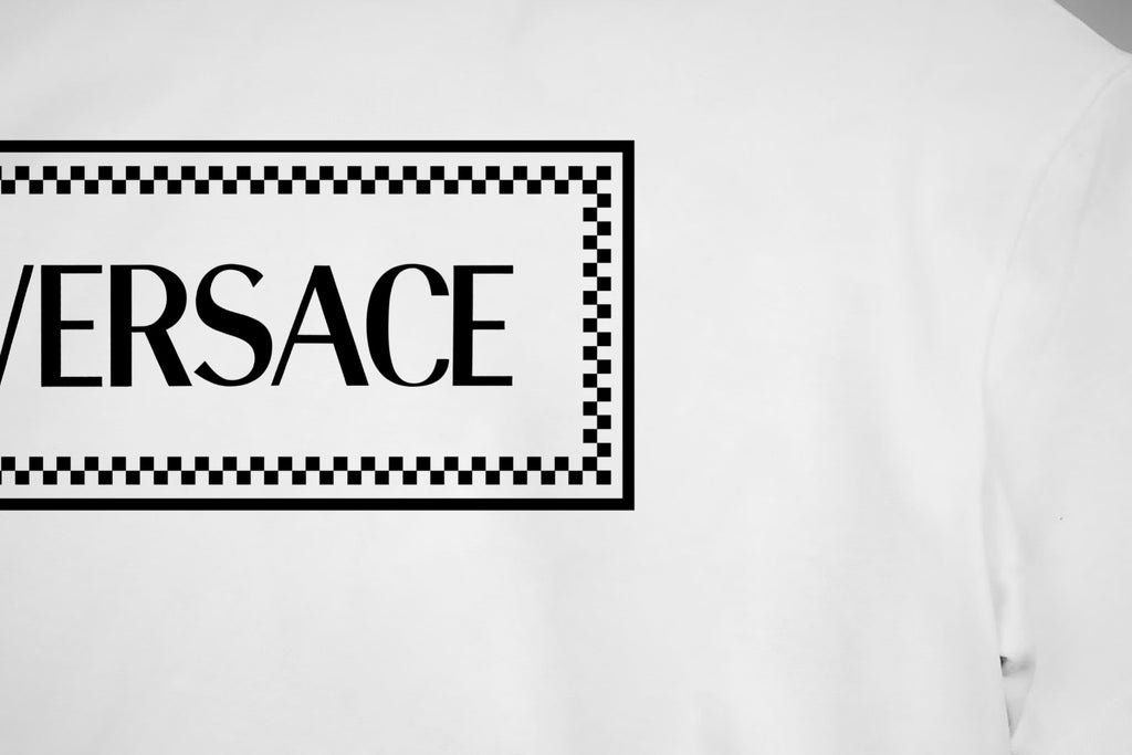 Versace white T-shirt with partial VERSACE logo print