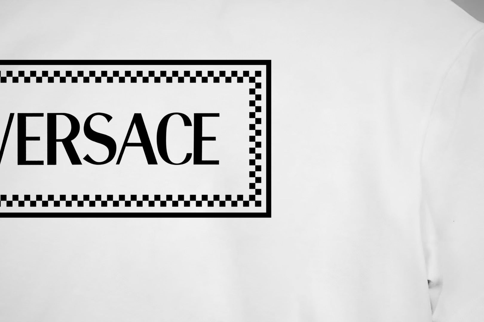 Versace white T-shirt with partial VERSACE logo print