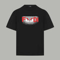 Black Fendi T-shirt with front logo graphic, short sleeves