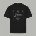 Black Gucci T-shirt with front graphic logo print