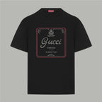 Black Gucci T-shirt with front graphic logo print