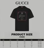 Black Gucci T-shirt front with square graphic logo print