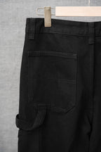 Black pants with front patch pocket and belt loops