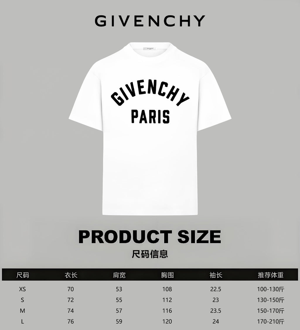 White Givenchy Paris logo T-shirt with crew neck and short sleeves