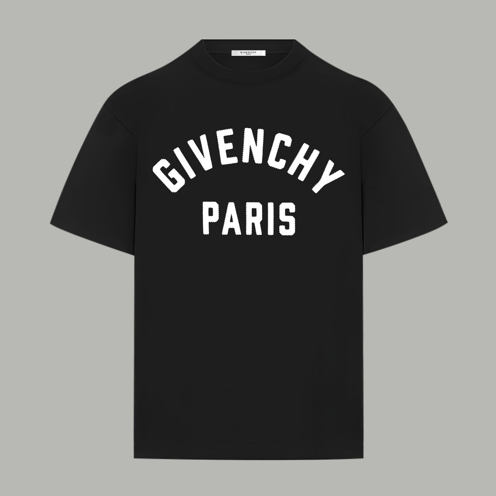 Givenchy Paris logo T-shirt, black crew neck short-sleeve tee