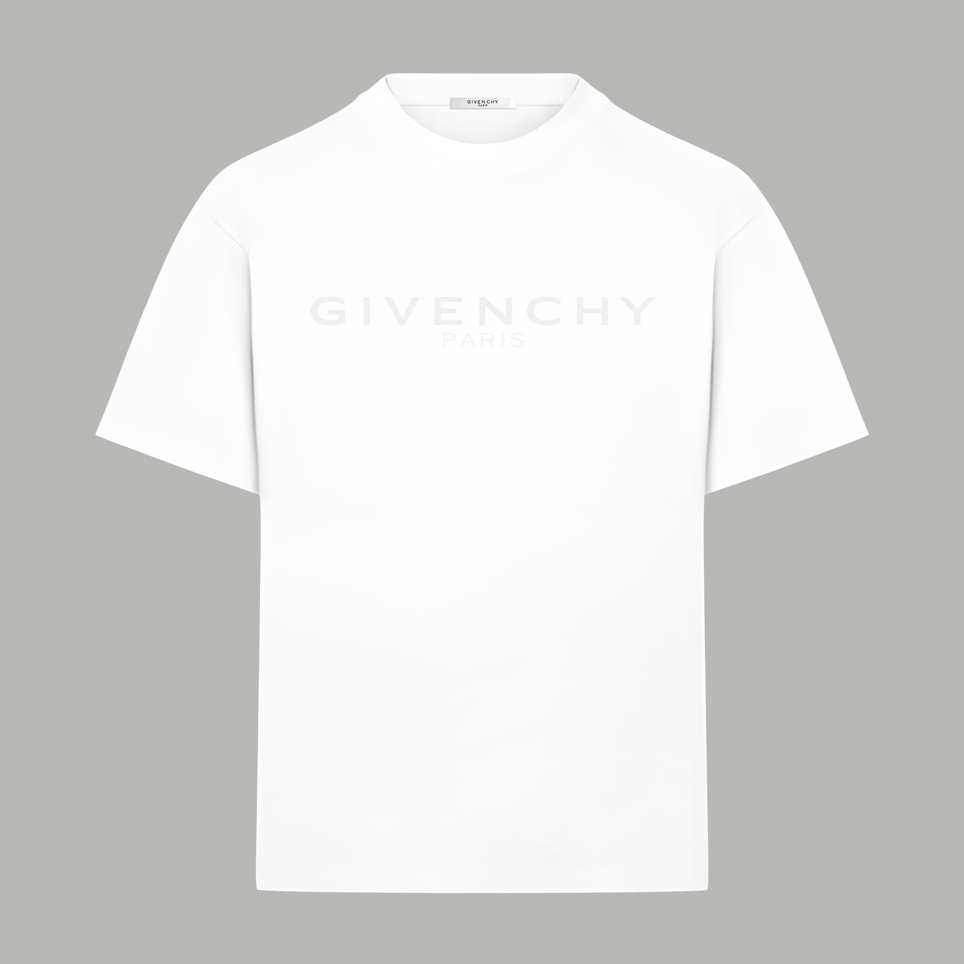 White Givenchy T-shirt with crew neck and front logo print