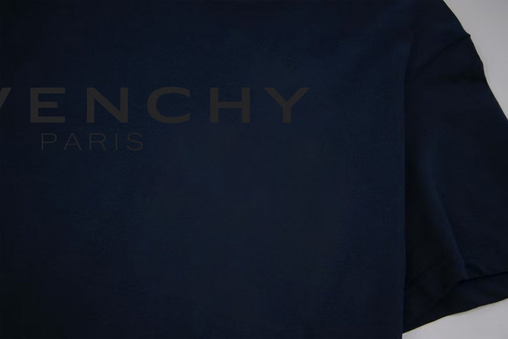 Navy Givenchy T-shirt sleeve with partial logo