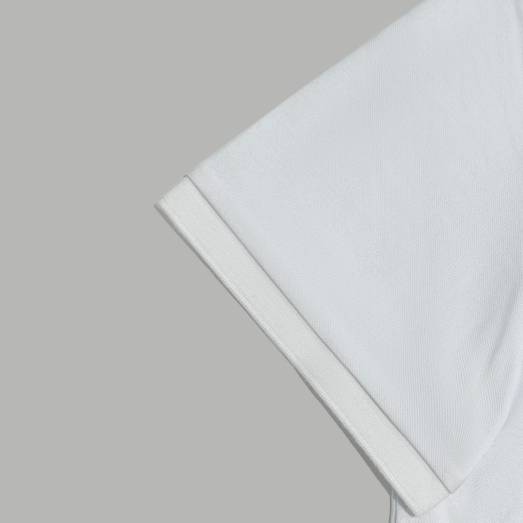 White Versace polo shirt sleeve and hem
