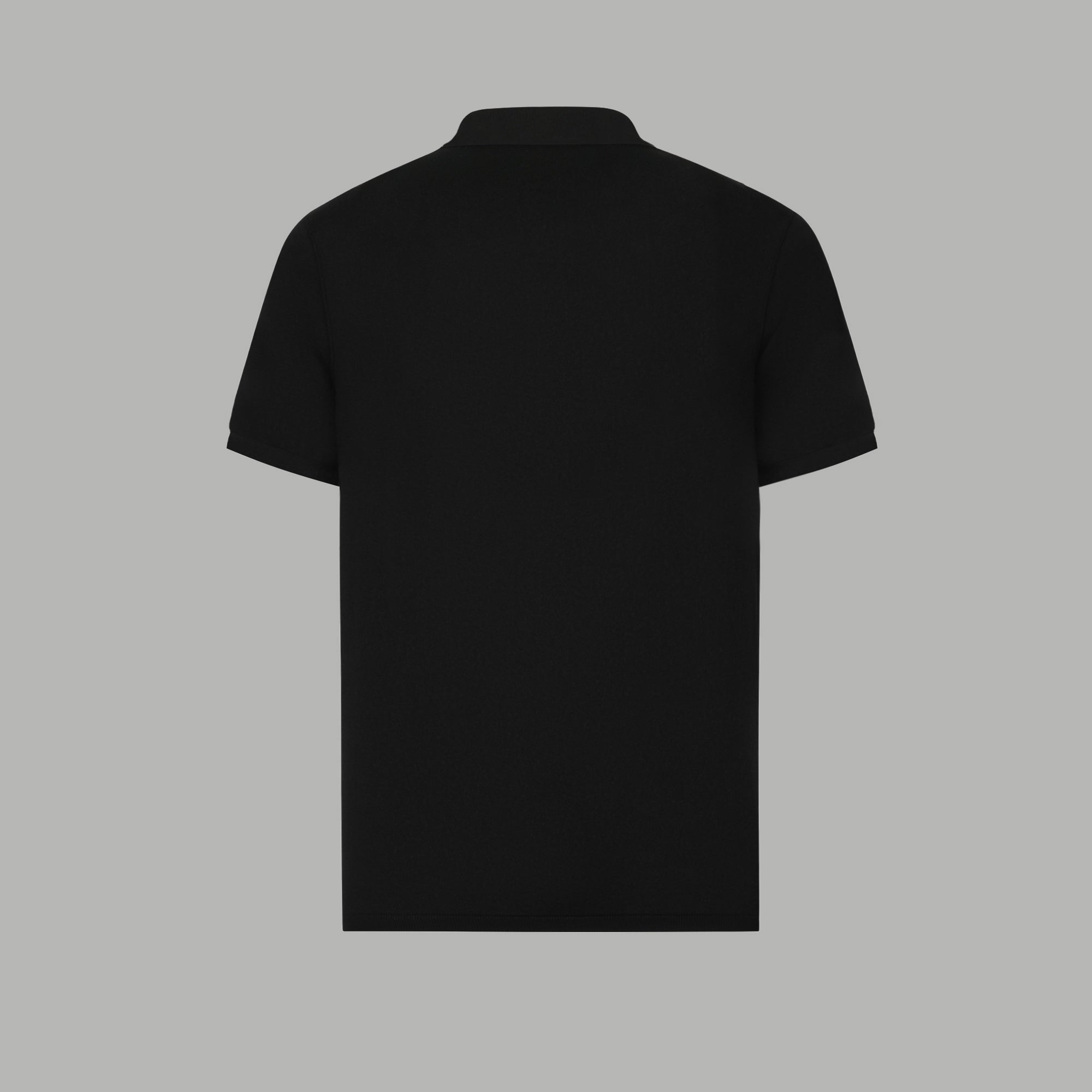 Black Givenchy polo shirt, back view with short sleeves