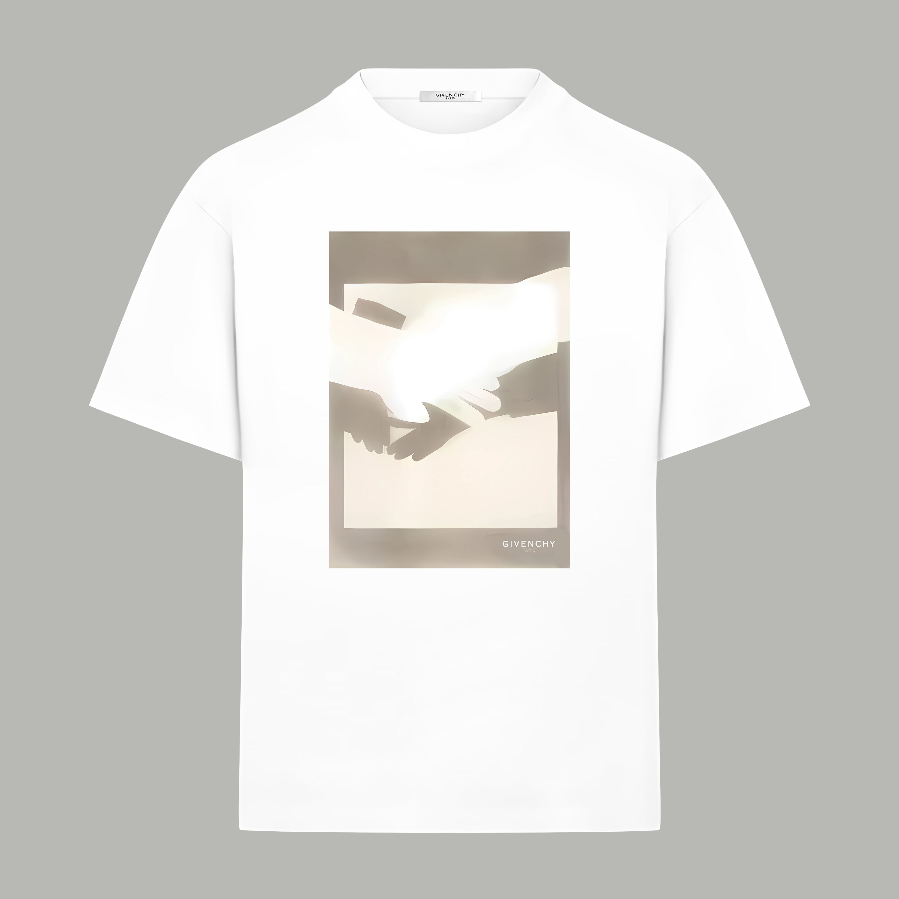 White Givenchy T-shirt with square front graphic print