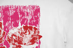 Chest graphic on white Givenchy T-shirt: red/pink textured print detail