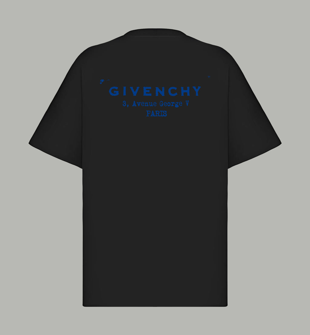 Black short-sleeve T-shirt with back GIVENCHY logo print