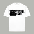 White crewneck T-shirt with black Givenchy Paris 1952 front graphic
