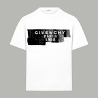 White crewneck T-shirt with black Givenchy Paris 1952 front graphic