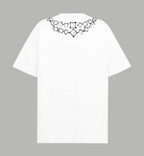 Givenchy white T-shirt with silver-tone square embellishment across upper back