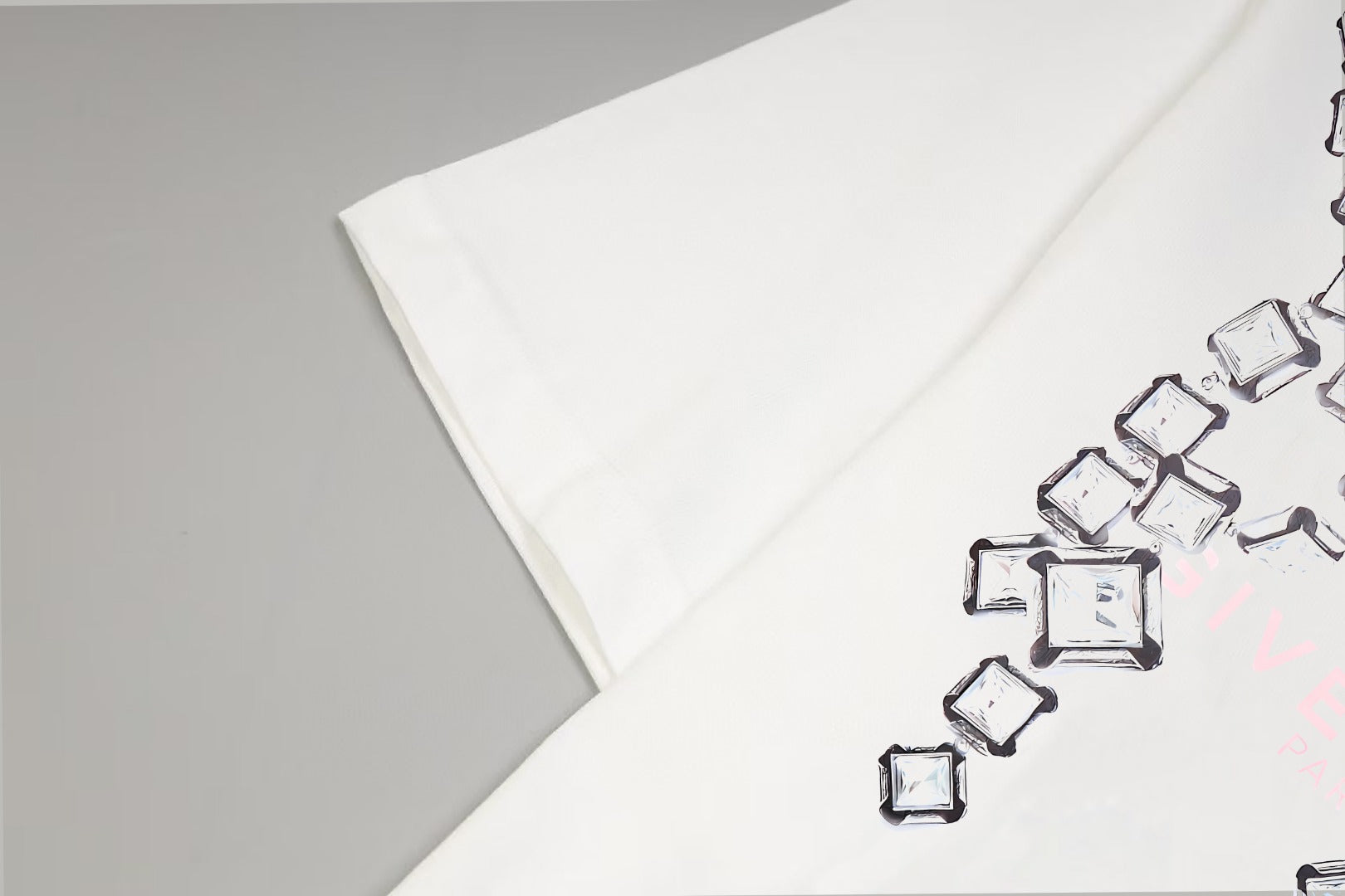 Givenchy white T-shirt sleeve with silver-tone square embellishment detail