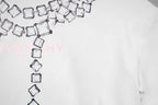 Givenchy white T-shirt with silver-tone square embellishment along chest