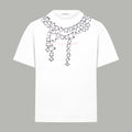 Givenchy white T-shirt with silver-tone square embellishment at neckline