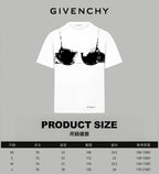 Givenchy T-shirt front with product size chart