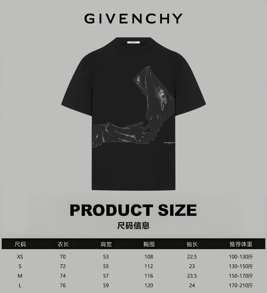 Black Givenchy T-shirt with front silver-toned portrait graphic