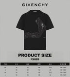 Black Givenchy T-shirt with front silver-toned portrait graphic