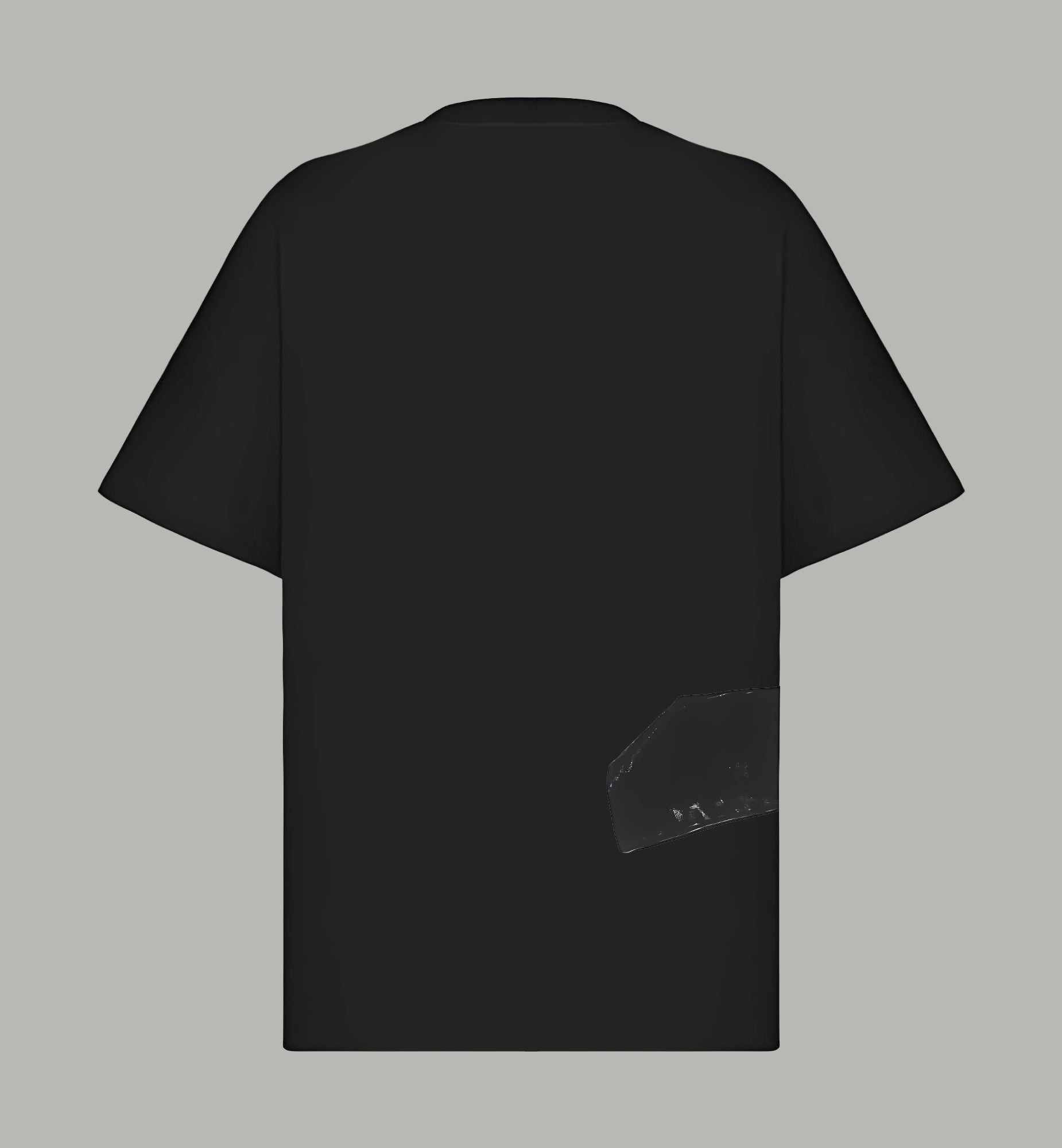Black Givenchy T-shirt, back view with short sleeves and no visible graphic