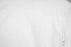 White T-shirt fabric and shoulder area close-up