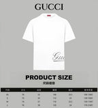 White T-shirt with short sleeves and cursive logo print on front