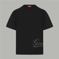 Givenchy T-shirt in dark black with crew neck and partial script logo at hem