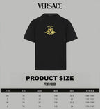 Black Versace T-shirt with small gold logo on chest