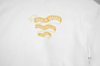 White Versace T-shirt with gold embroidered-style chest logo