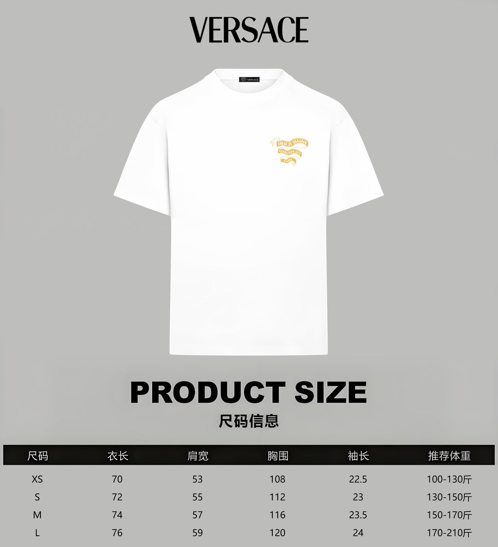 White Versace T-shirt with small chest logo