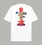 White Versace T-shirt with multicolor back graphic print