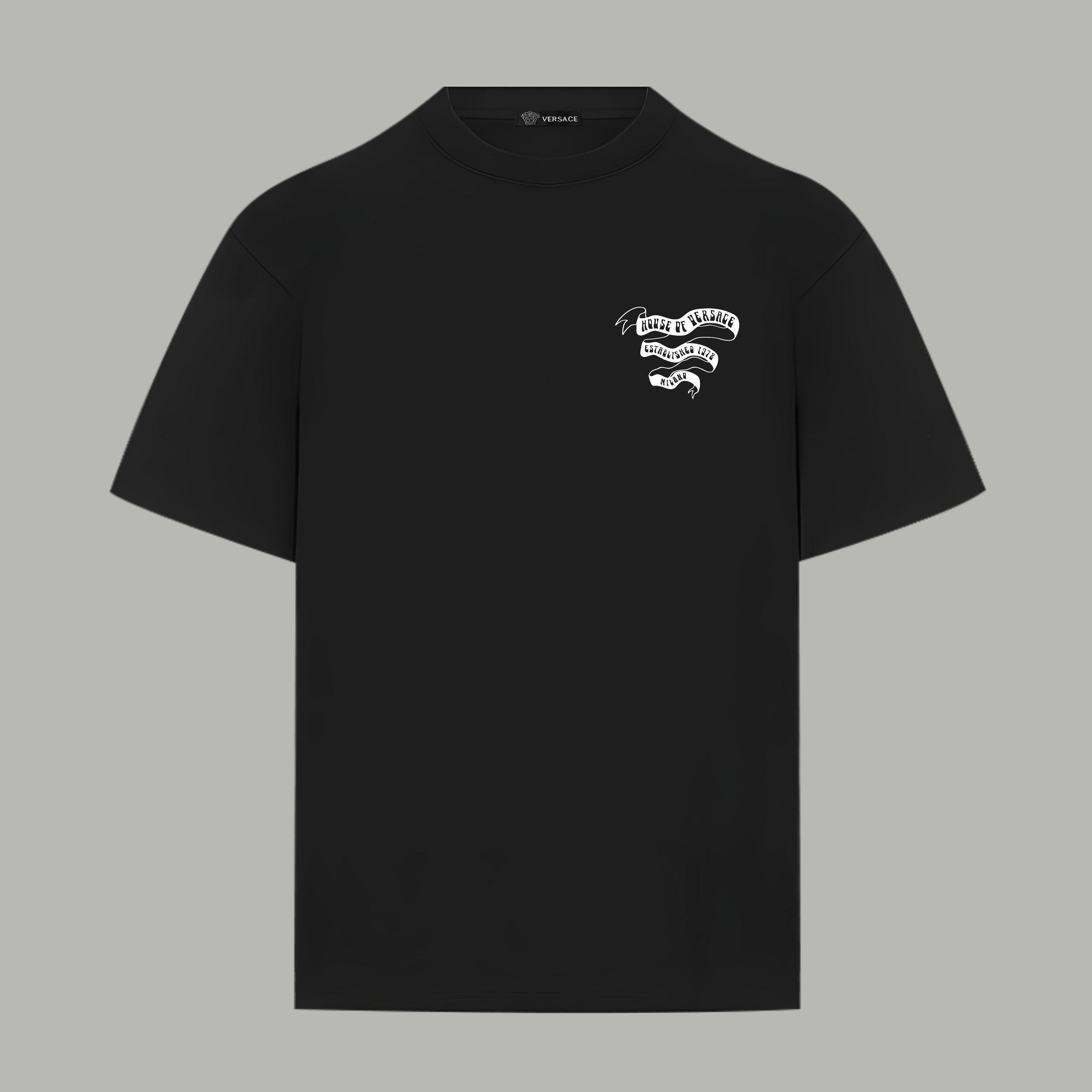 Black Versace T-shirt with small chest logo print