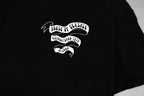 Black Versace T-shirt back logo print close-up