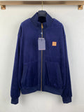 Blue Louis Vuitton zip-up jacket with stand collar and front pockets