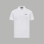 White Versace polo shirt with collar and button placket