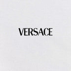 Versace logo print on white polo fabric
