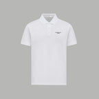 White Givenchy polo shirt with button placket and embroidered chest logo