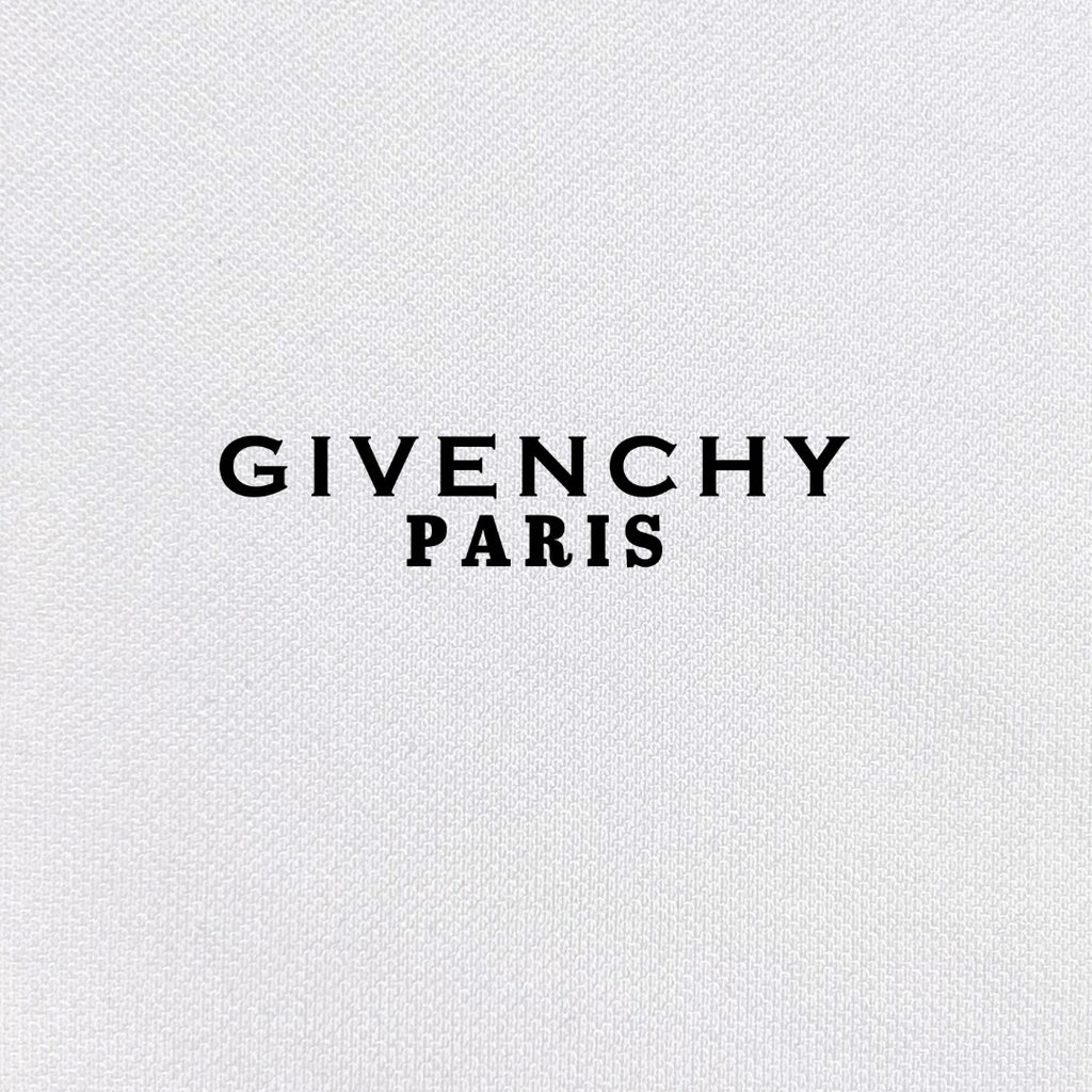 Givenchy Paris logo text on white polo fabric